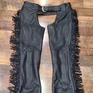 Harley davidson fringed boone leather chaps size medium